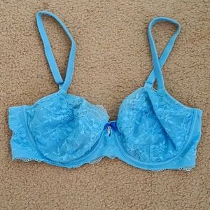 Victoria Secret Unlined Lace Demi Push Up Bra 38D